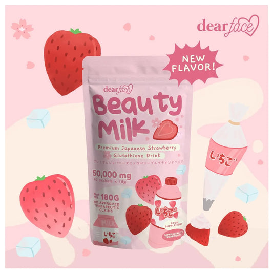 Dear Face Beauty Milk Premium Japanese Strawberry Glutathione Drink