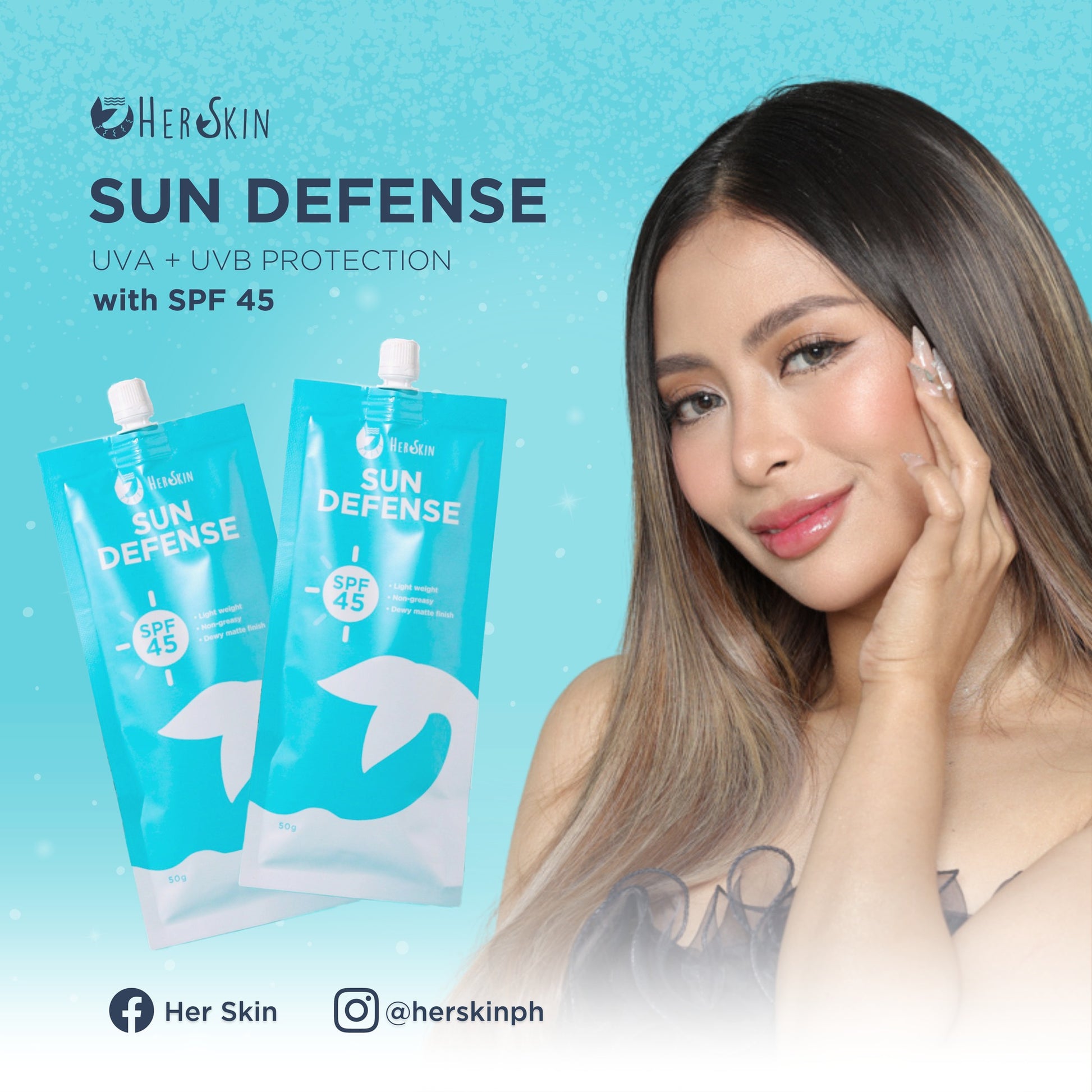 HerSkin Sun Defense UVAUVB Protection SPF45 50g