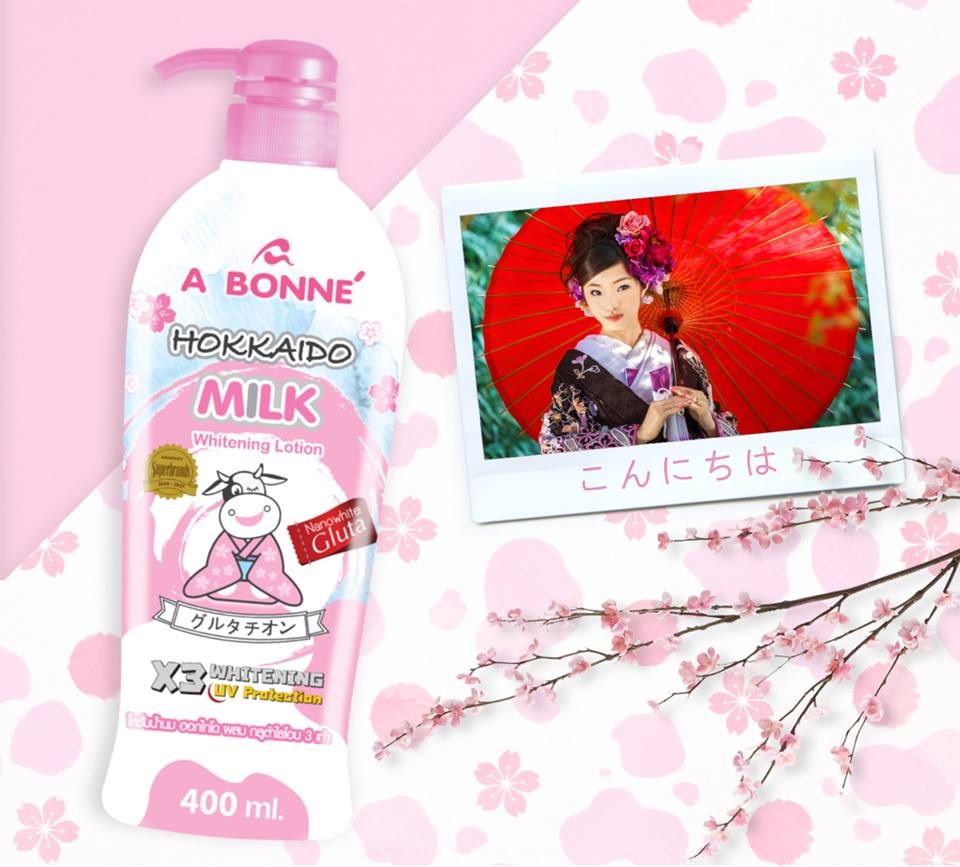 A Bonne Hokkaido Milk 3x Whitening Lotion Nanowhite Gluta 500mL