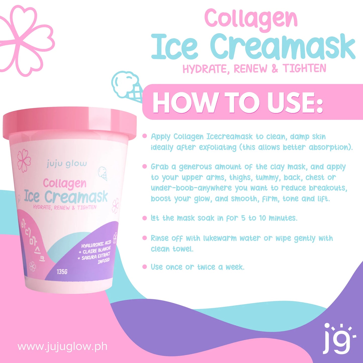Juju Glow Collagen Ice Cream Mask 200g