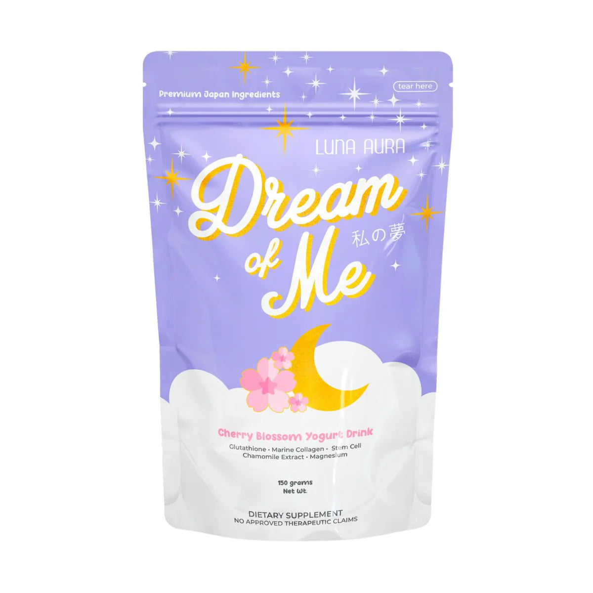 Luna Aura Dream of Me Cherry Blossom Yogurt Drink (Glutathione, Collagen, Stem Cell) 150g