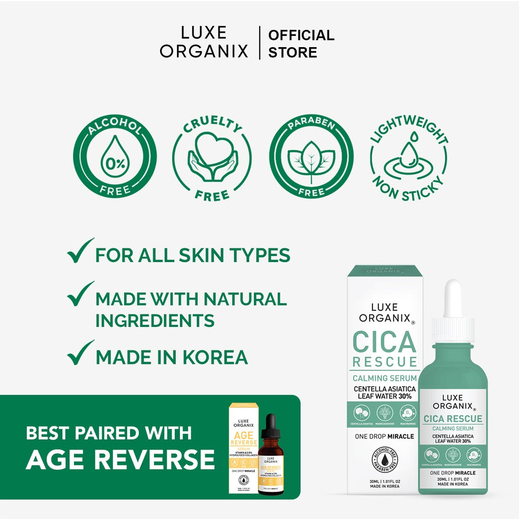 Luxe Organix Cica Rescue Calming Serum 30mL
