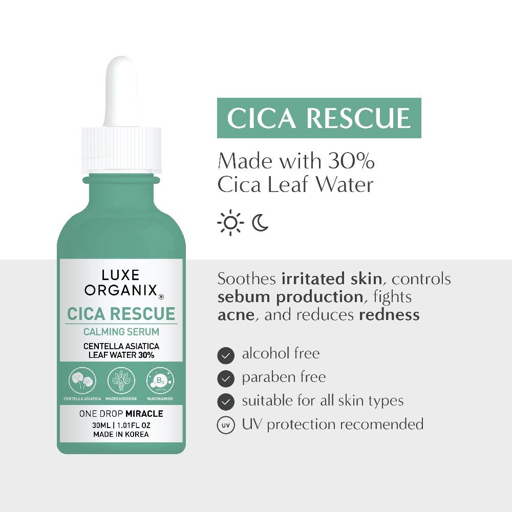 Luxe Organix Cica Rescue Calming Serum 30mL