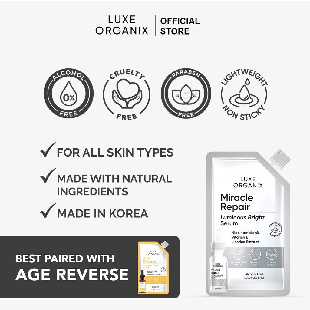 Luxe Organix Miracle Repair Luminous Bright Serum 7mL