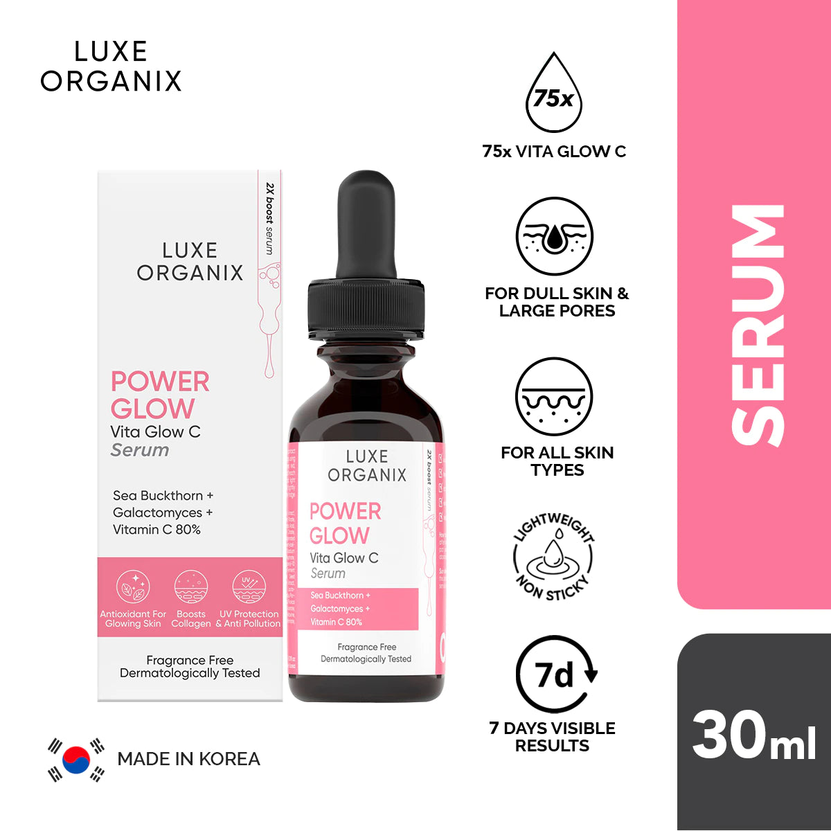 Luxe Organix Power Glow Vita Glow C Serum 30mL