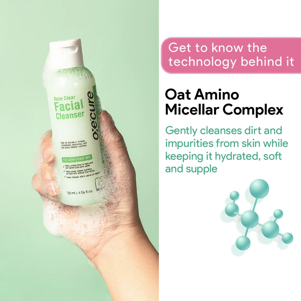 Oxecure Acne Clear Facial Cleanser | Choose Size