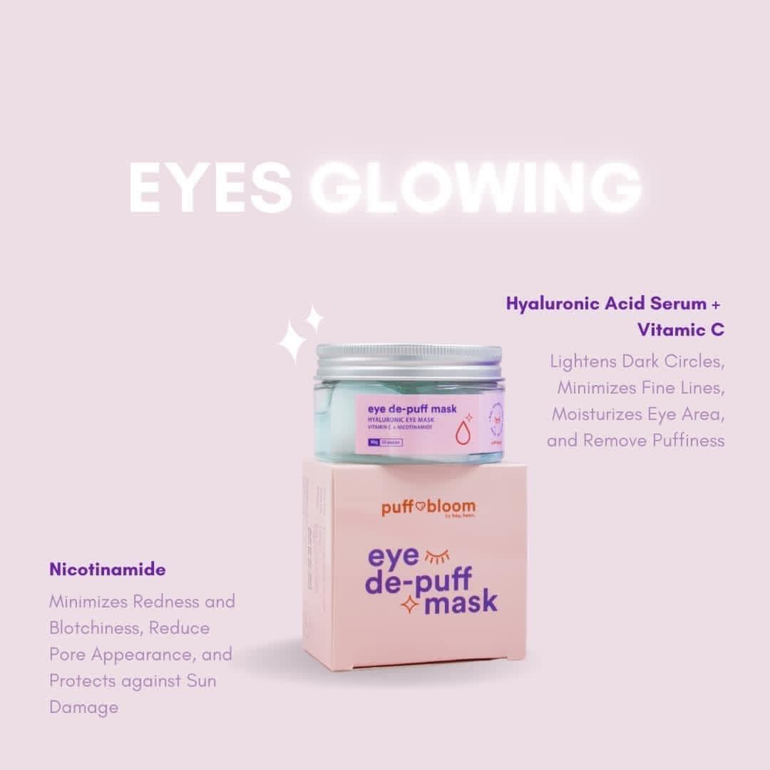 Puff & Bloom Eye De-Puff Hyaluronic Eye Mask (90g50pcs)