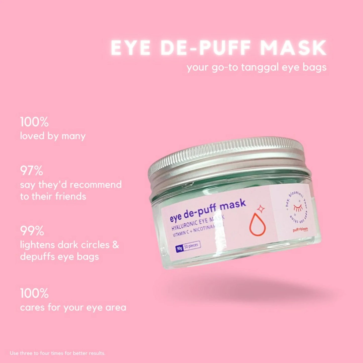 Puff & Bloom Eye De-Puff Hyaluronic Eye Mask (90g50pcs)