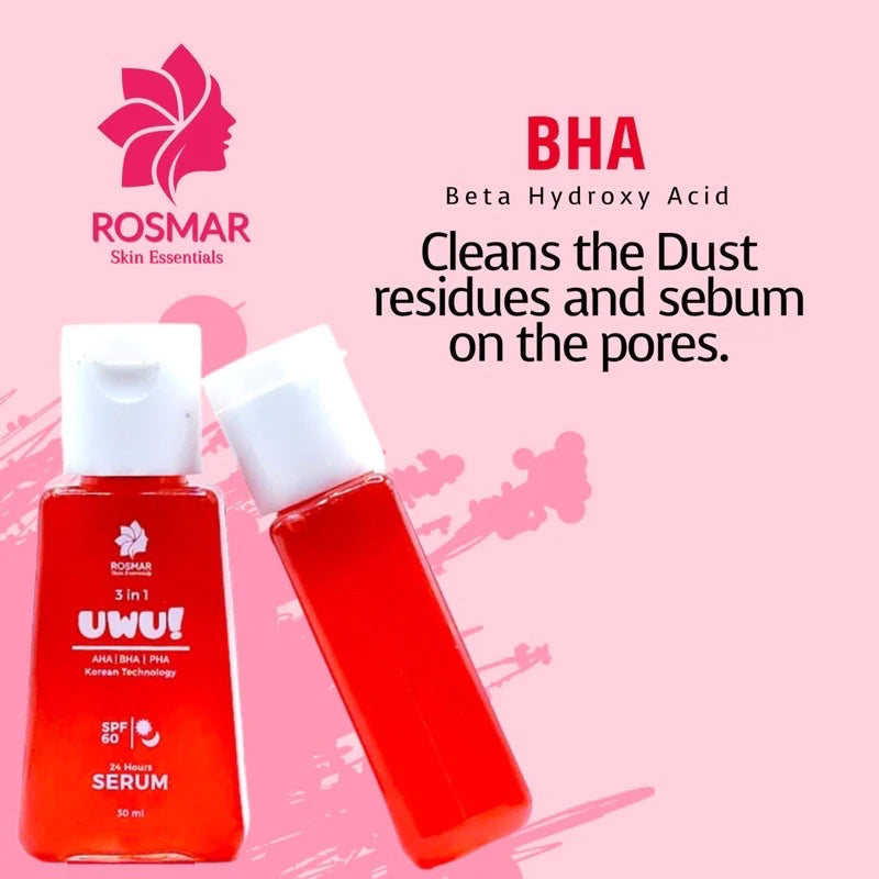 Rosmar 3in1 (AHA, BHA, PHA) UWU Serum SPF60 30mL