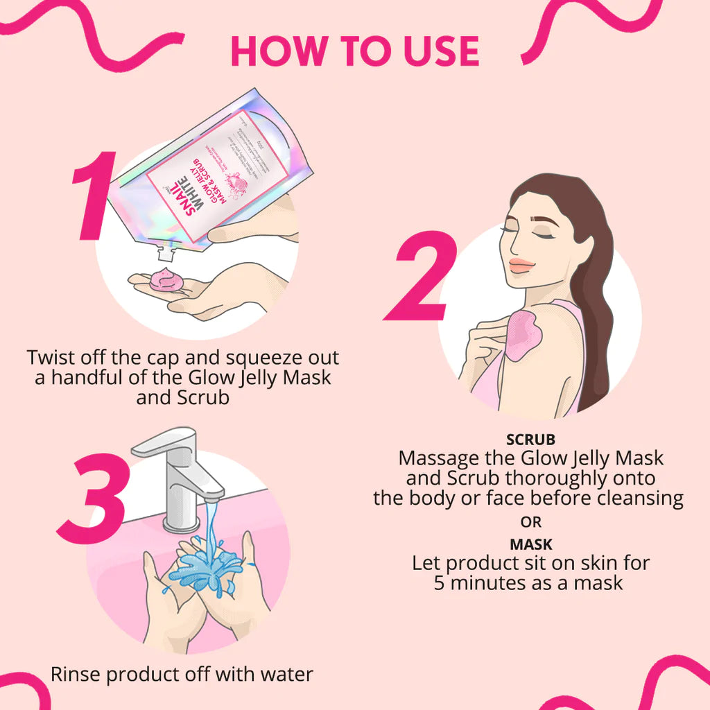 SNAILWHITE Glow Jelly Mask and Scrub 200g by NAMU Life how to use