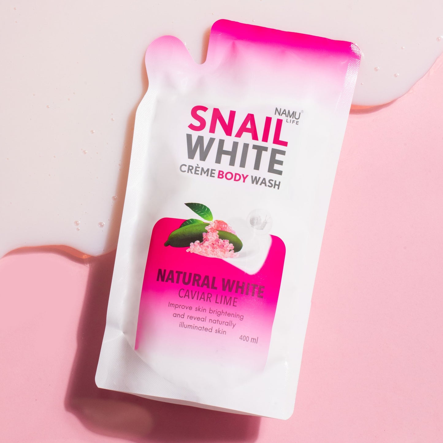 SNAILWHITE Natural White Crème Body Wash Refill Caviar Lime 400mL