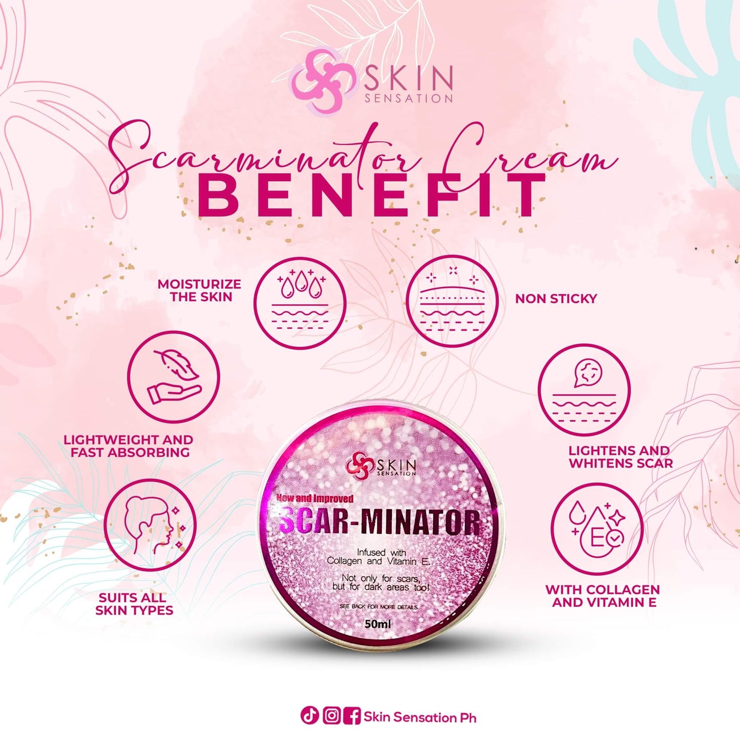 Skin Sensation Scar-Minator Cream (with Collagen and Vitamin E) 50g