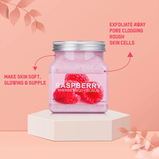 Scentio Raspberry Sherbet Body Scrub (Pore Minimizing) 350mL