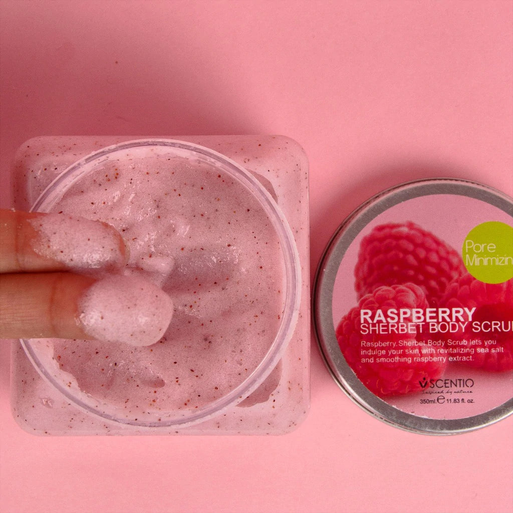 Scentio Raspberry Sherbet Body Scrub (Pore Minimizing) 350mL