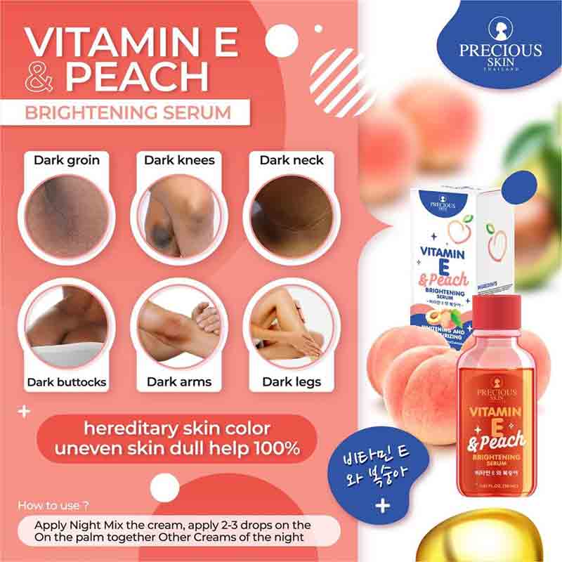 Vitamin E & Peach Brightening Serum by Precious Skin 30mL
