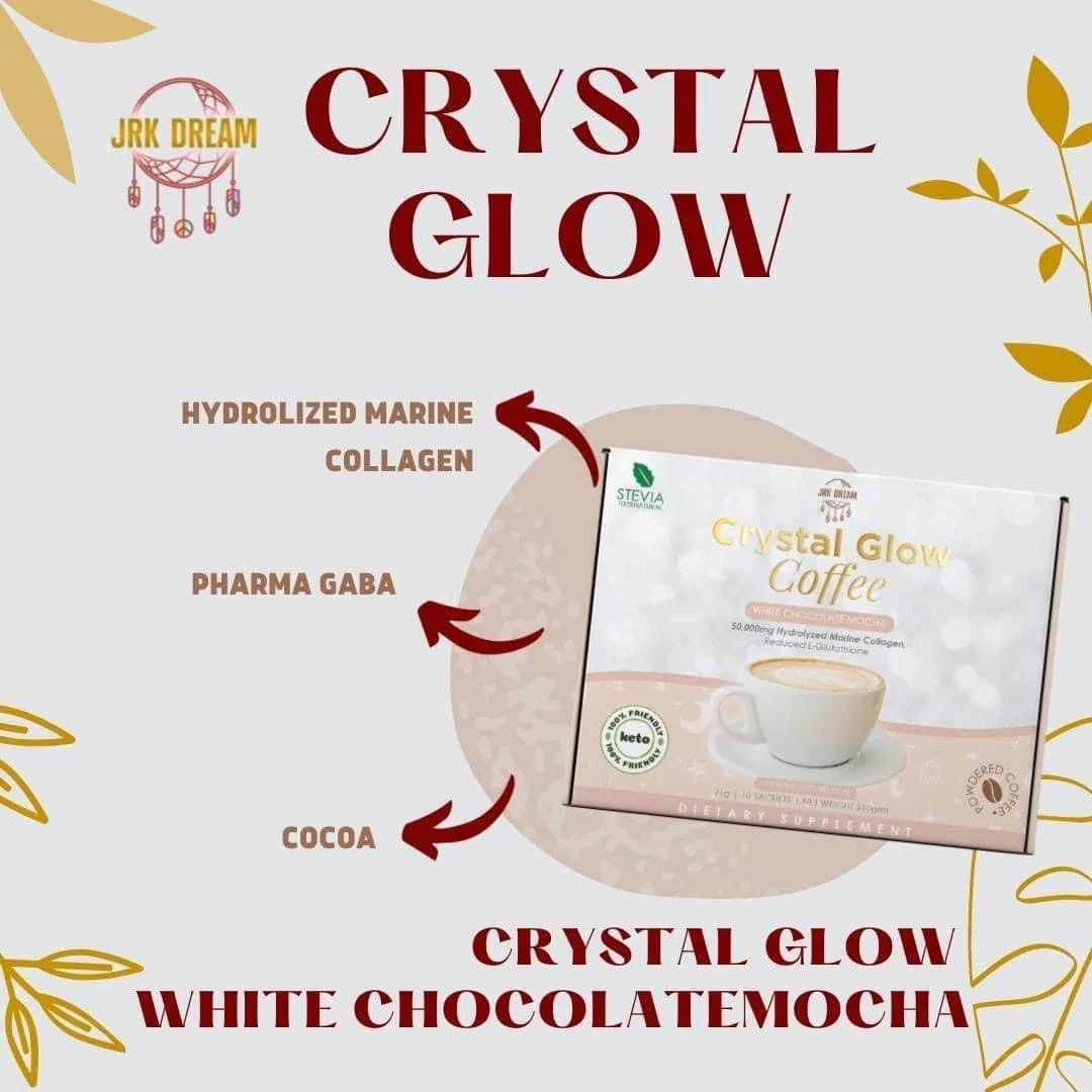 Crystal Glow White Chocolate Mocha Collagen & Glutathione Drink 21g