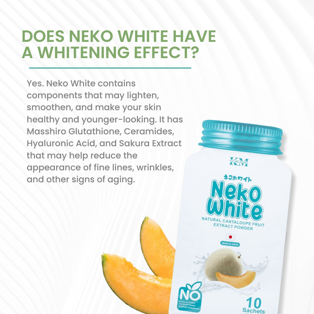 Neko White (Glutathione + Collagen ) Cantaloupe Fruit Extract Powder 10 Sachets x 18g