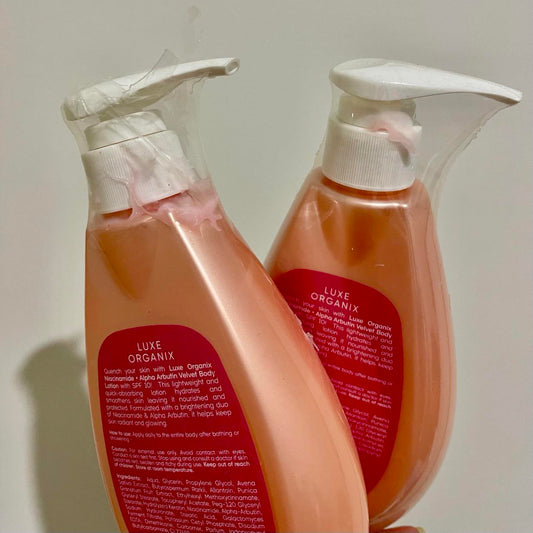 [LEAK SALE] Luxe Organix Niacinamide + Alpha Arbutin Velvet Body Lotion 400mL - EXP: 03/07/2025