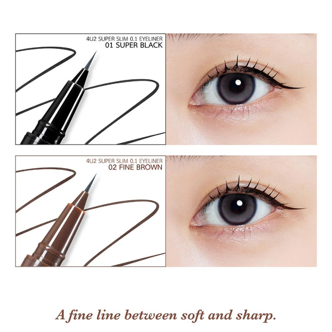 4U2 Super Slim 0.1 Eyeliner | super black fine brown