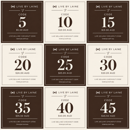 LIVE BY LAINE Checkout | Choose Your Codes