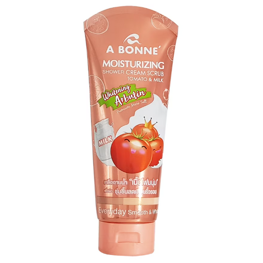 A Bonne Moisturising Shower Cream Scrub (Tomato & Milk, Whitening Arbutin) 350g