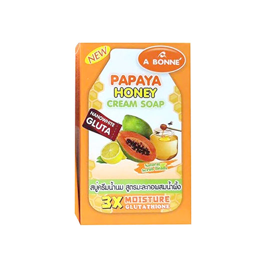 A Bonne Papaya Honey Cream Soap (Nanowhite Gluta 3x Moisture Micro Scrub) 90g