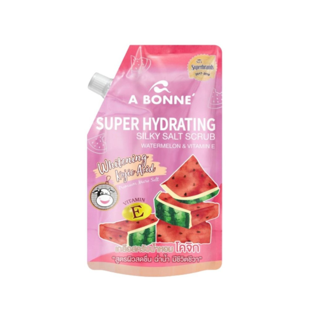 A Bonne Super Hydrating Whitening Kojic Acid Silky Salt Scrub (Watermelon &amp; Vitamin E) 350g