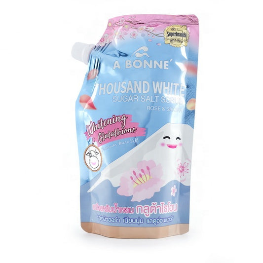 A Bonne Thousand White Whitening Glutathione Sugar Salt Scrub (Rose & Sakura) 350g