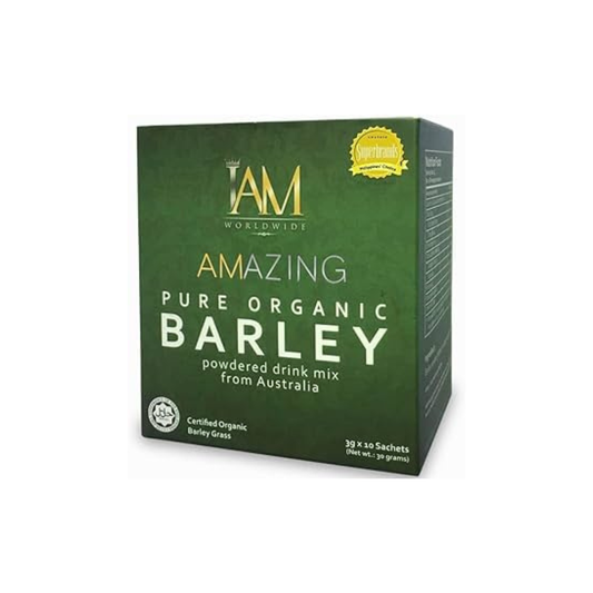 AMAZING Pure Organic Barley Powdered Drink Mix by IAM WORLDWIDE - 10 Sachets