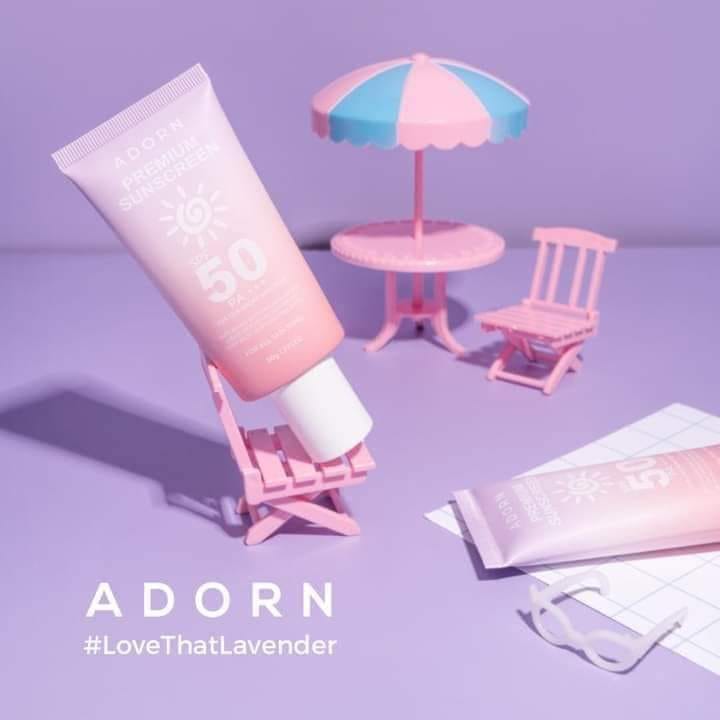 Adorn Premium Sunscreen SPF50 PA+++ UVA/UVB Broad Spectrum 50g