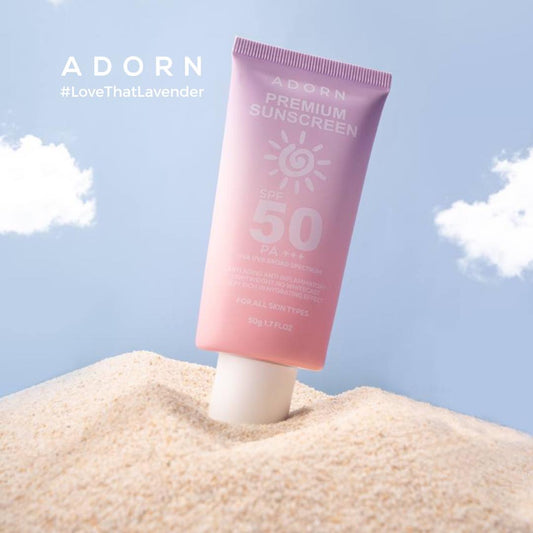 Adorn Premium Sunscreen SPF50 PA+++ UVA/UVB Broad Spectrum 50g