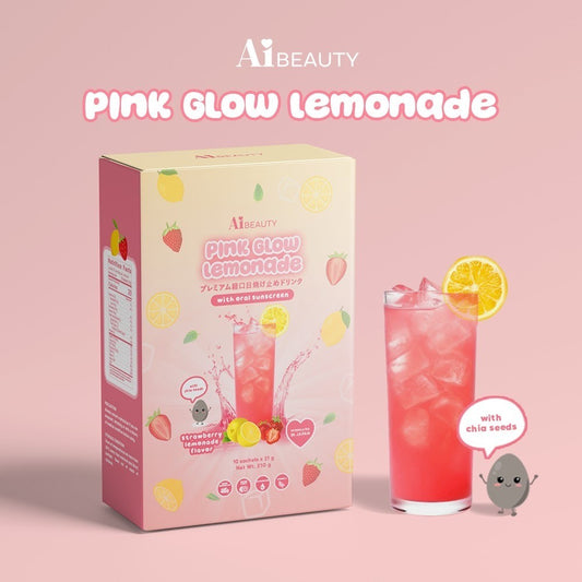 AiBeauty Pink Glow Lemonade with Oral Sunscreen (10 Sachet) Net Wt. 210g