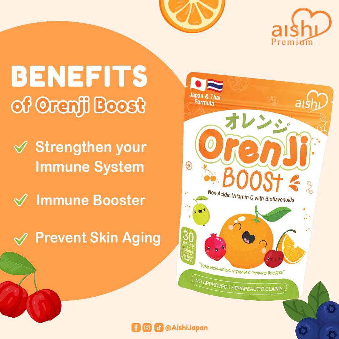Aishi Orenji Boost (Non Acidic Vitamin C) 30 Capsules