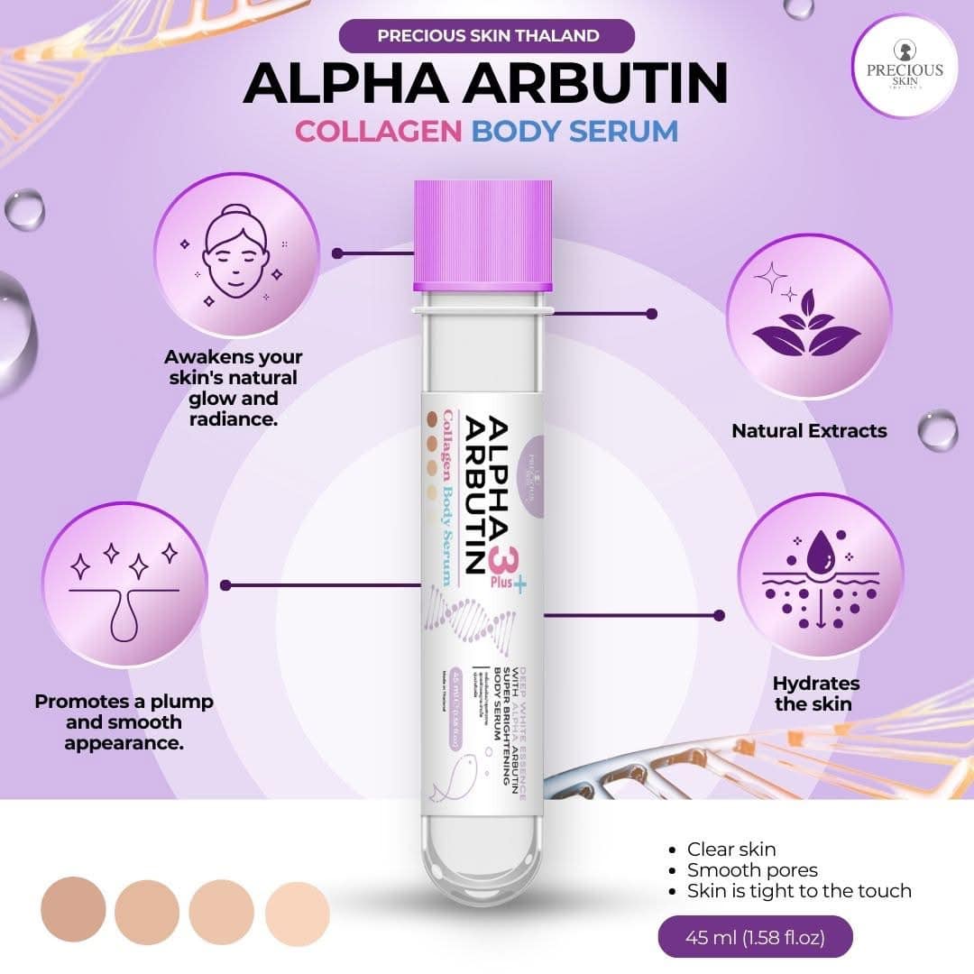 Alpha Arbutin 3+ Plus Collagen Body Serum by Precious Skin Thailand 45ml