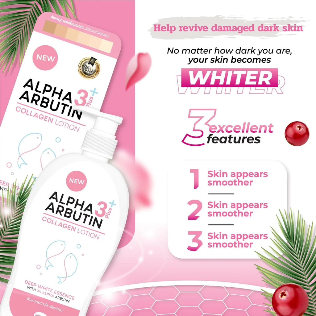 Alpha Arbutin 3+ Plus Collagen Lotion Deep White Essence by Precious Skin Thailand 500mL