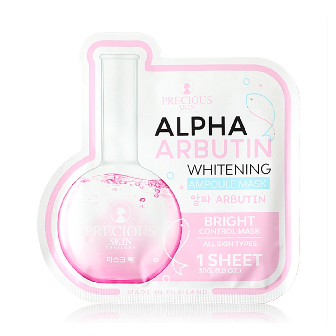 Alpha Arbutin Whitening Ampoule Mask by Precious Skin Thailand - 1 Sheet 30g