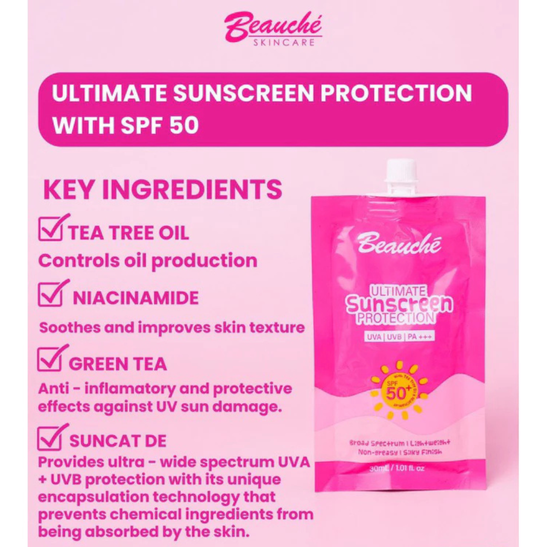 BEAUCHE Ultimate Sunscreen Protection (UVA, UVB, PA+++ SPF50+) 30ml