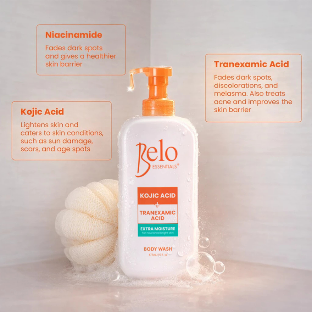 BELO Essentials Extra Moisture Body Wash (Kojic Acid + Tranexamic Acid) 475ml