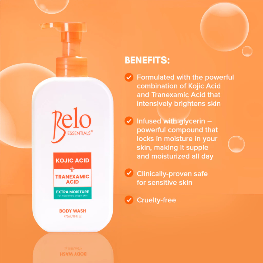 BELO Essentials Extra Moisture Body Wash (Kojic Acid + Tranexamic Acid) 475ml