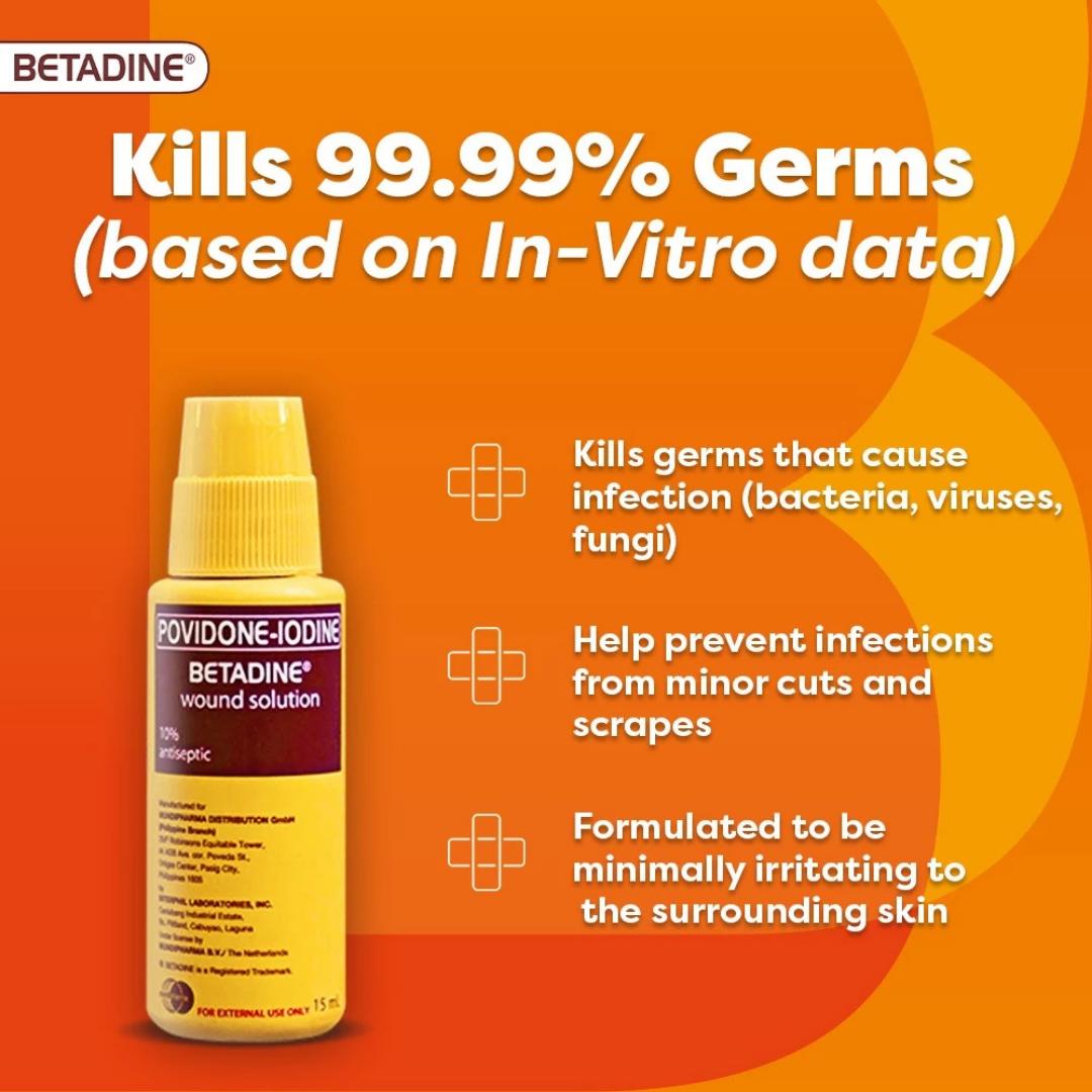 BETADINE Povidone Iodine Antiseptic (10% Wound Solution) 120ml