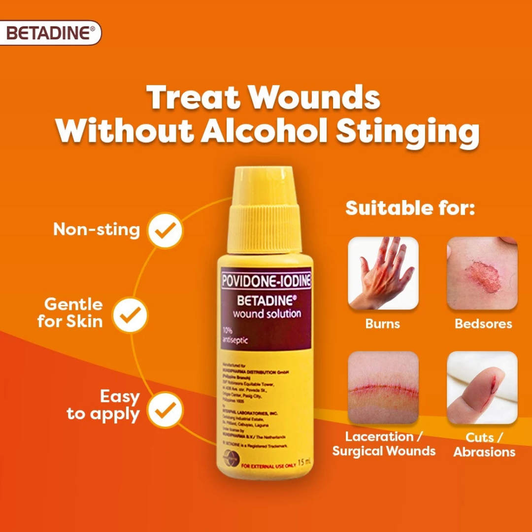 BETADINE Povidone Iodine Antiseptic (10% Wound Solution) 120ml
