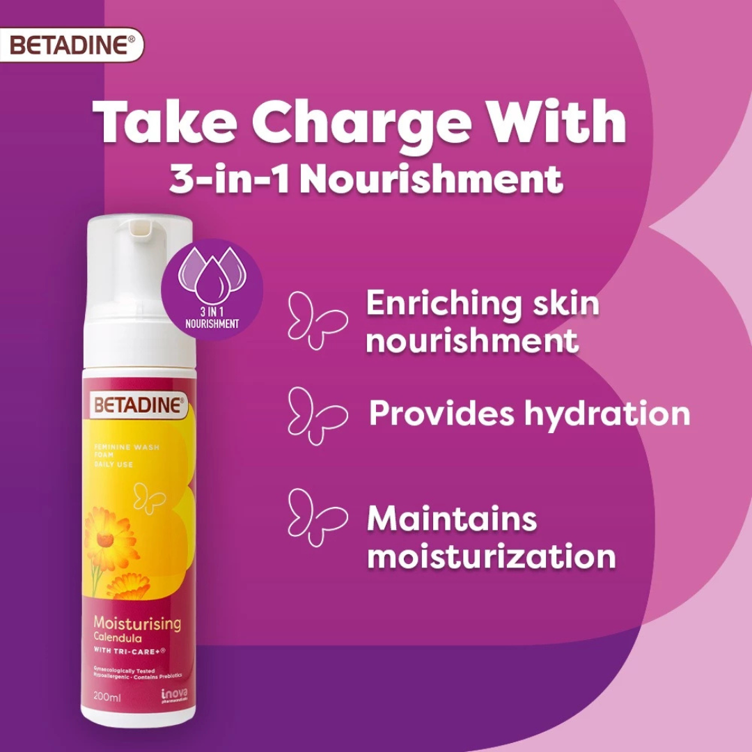 BETADINE Feminine Wash Foam (Moisturizing Calendula) 100ml
