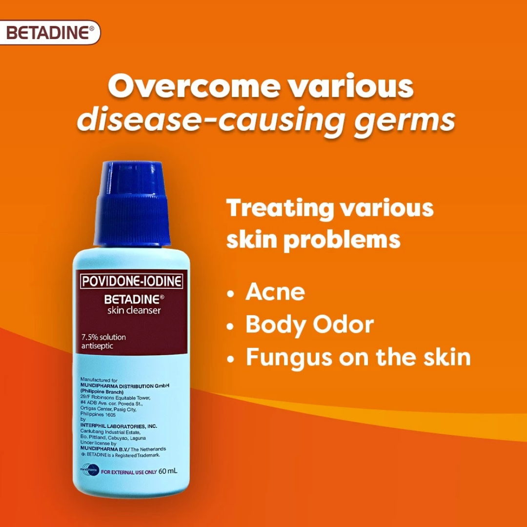 BETADINE Povidone Iodine Skin Cleanser (7.5% Solution Antiseptic) 120ml