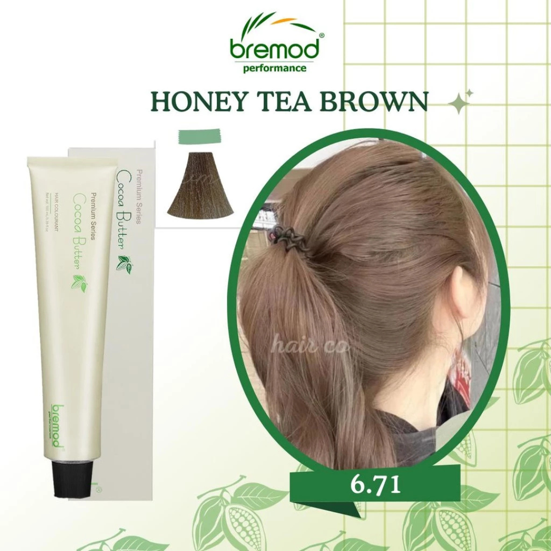 BREMOD Performance Cocoa Butter Hair Colourant 100ml (6.71 Honey Tea Brown)