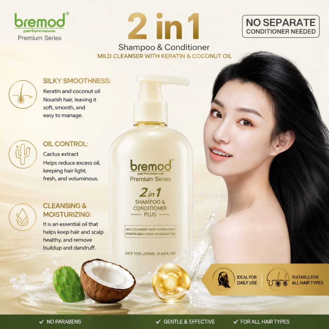 BREMOD Premium Series 2in1 Shampoo & Conditioner Plus 250ml