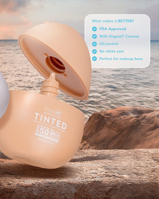 BRILLIANT SKIN ESSENTIALS Tinted Sunscreen SPF50 PA++++ (Orgasol Caresse) 50g
