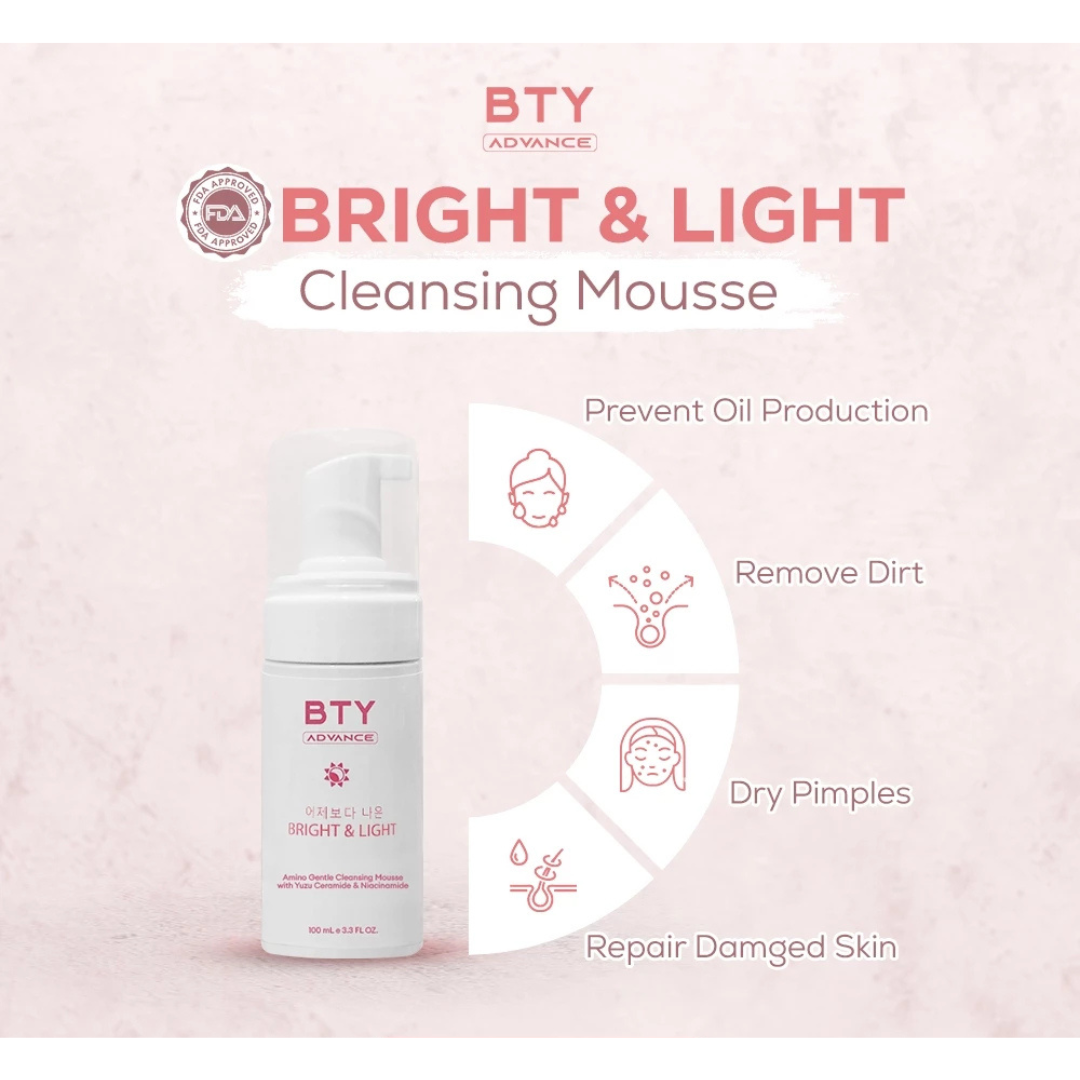 BTY ADVANCE Amino Gentle Cleansing Mousse (Bright & Light) 100ml