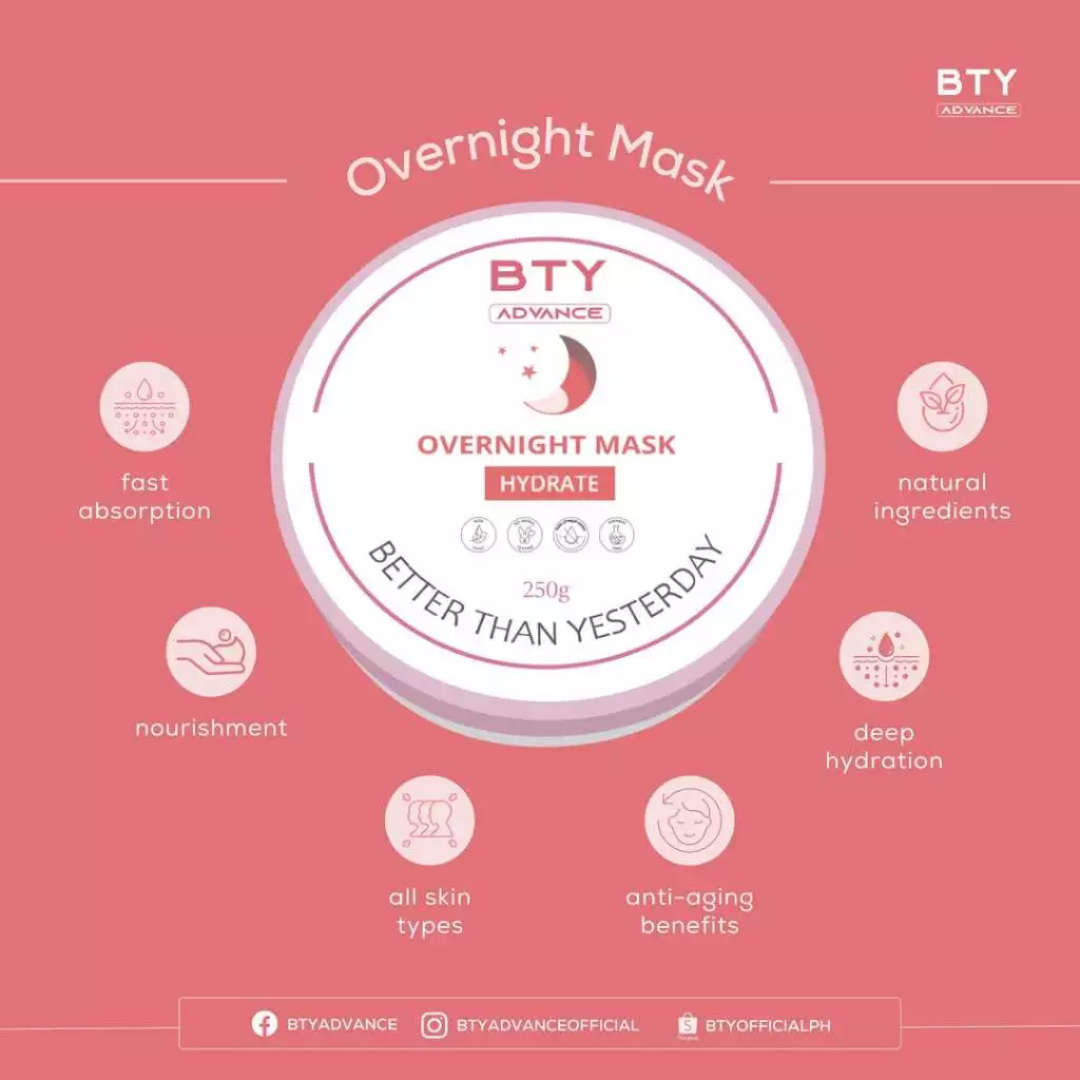 BTY ADVANCE Overnight Mask (Hydrate) 250g