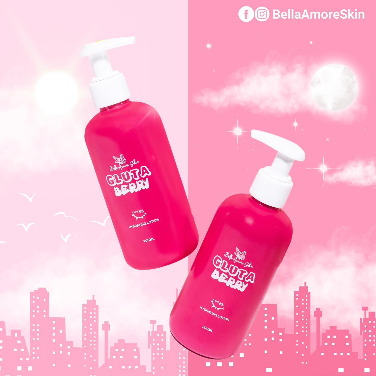 Bella Rys Bella Amore Skin Gluta Berry SPF65 Hydrating Lotion 200ml | Love Rys ...