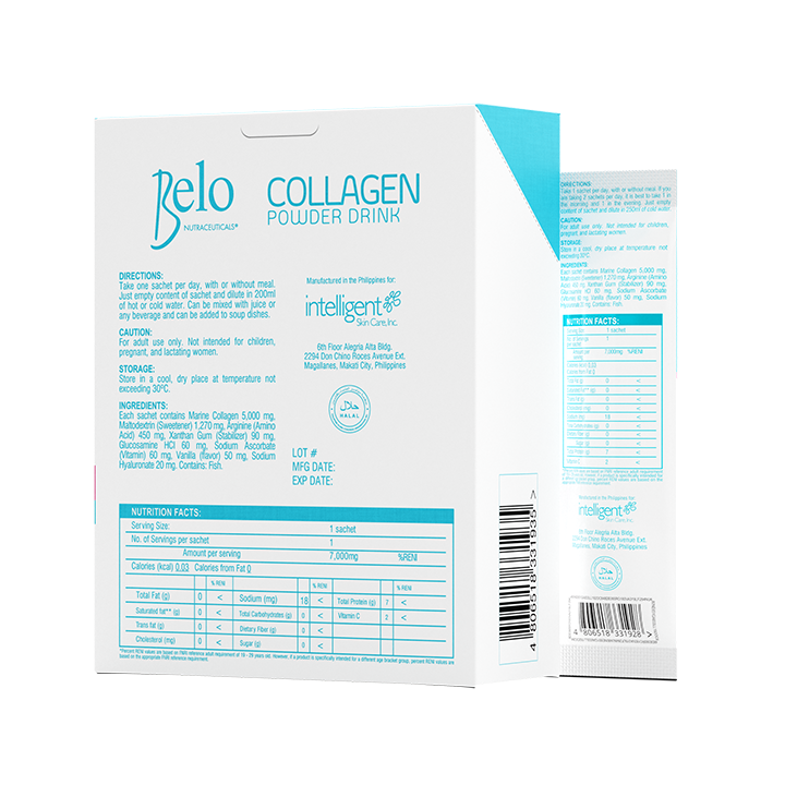 Belo Collagen Powder Drink with Hyaluronic Acid | 14 Sachets